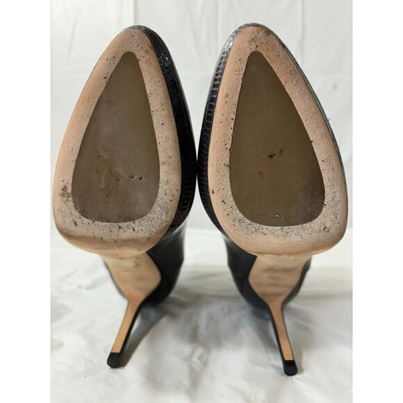 Jimmy Choo grey lizard embossed Leather Bootie Boots Size 8.5 - Picture 7 of 14